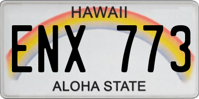HI license plate ENX773