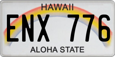 HI license plate ENX776