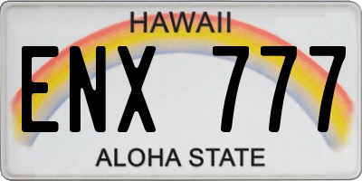 HI license plate ENX777