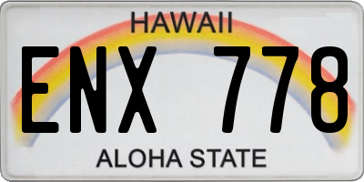 HI license plate ENX778