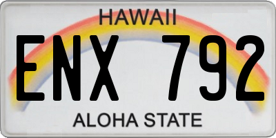 HI license plate ENX792