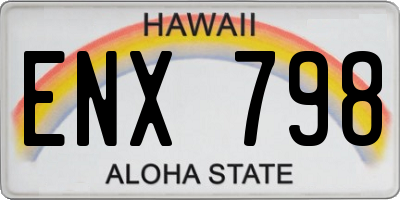 HI license plate ENX798