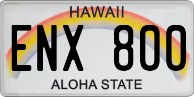 HI license plate ENX800