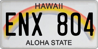 HI license plate ENX804