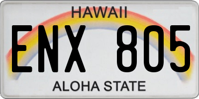 HI license plate ENX805
