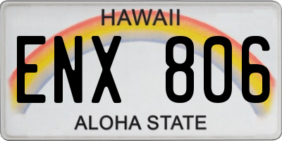 HI license plate ENX806