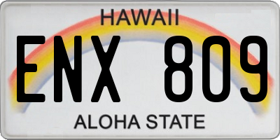 HI license plate ENX809