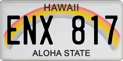 HI license plate ENX817