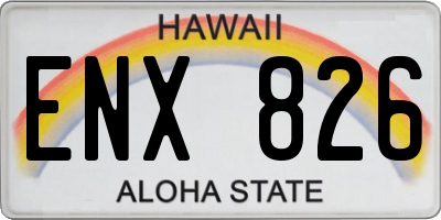 HI license plate ENX826
