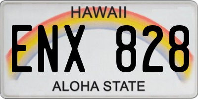 HI license plate ENX828