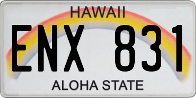 HI license plate ENX831