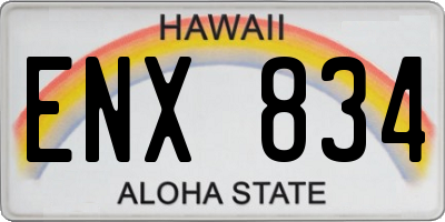 HI license plate ENX834