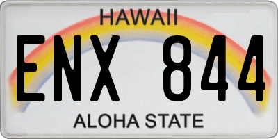 HI license plate ENX844
