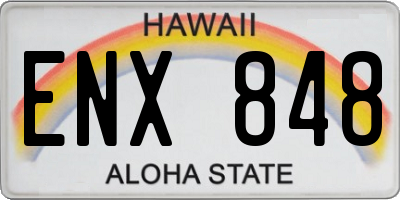HI license plate ENX848