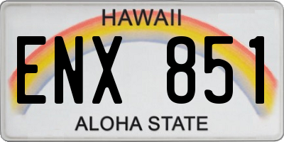 HI license plate ENX851