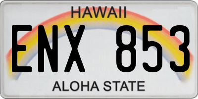 HI license plate ENX853