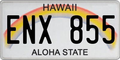 HI license plate ENX855