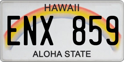 HI license plate ENX859