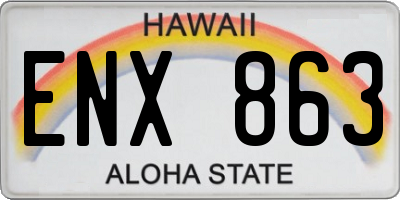 HI license plate ENX863