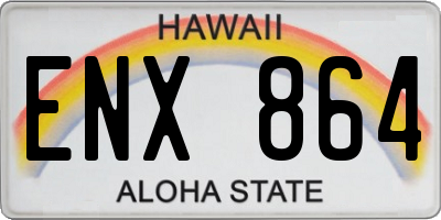 HI license plate ENX864
