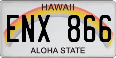 HI license plate ENX866