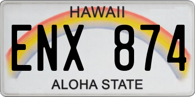 HI license plate ENX874