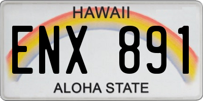 HI license plate ENX891