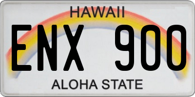 HI license plate ENX900