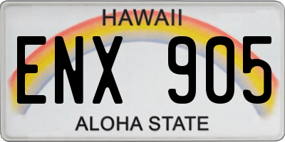 HI license plate ENX905