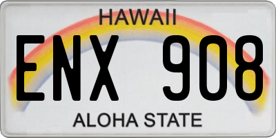 HI license plate ENX908