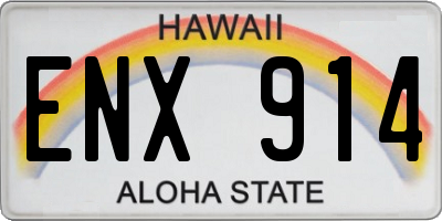 HI license plate ENX914