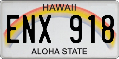 HI license plate ENX918