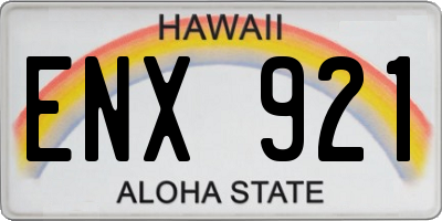 HI license plate ENX921