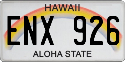 HI license plate ENX926