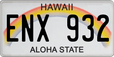 HI license plate ENX932