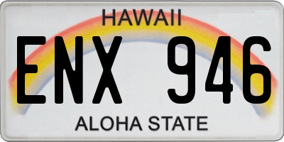 HI license plate ENX946