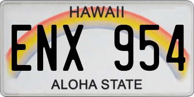 HI license plate ENX954