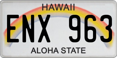 HI license plate ENX963