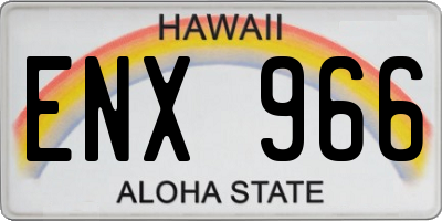 HI license plate ENX966