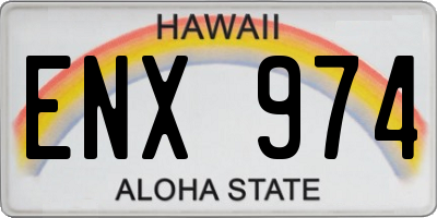 HI license plate ENX974