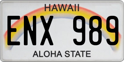 HI license plate ENX989