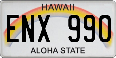 HI license plate ENX990