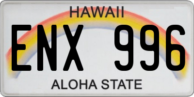 HI license plate ENX996