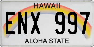 HI license plate ENX997