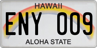 HI license plate ENY009