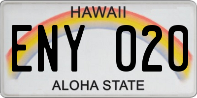HI license plate ENY020