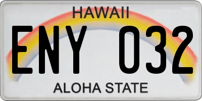 HI license plate ENY032