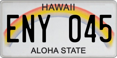 HI license plate ENY045