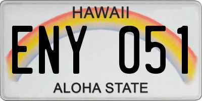 HI license plate ENY051