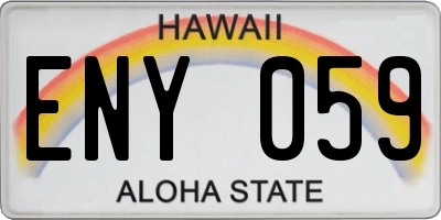 HI license plate ENY059